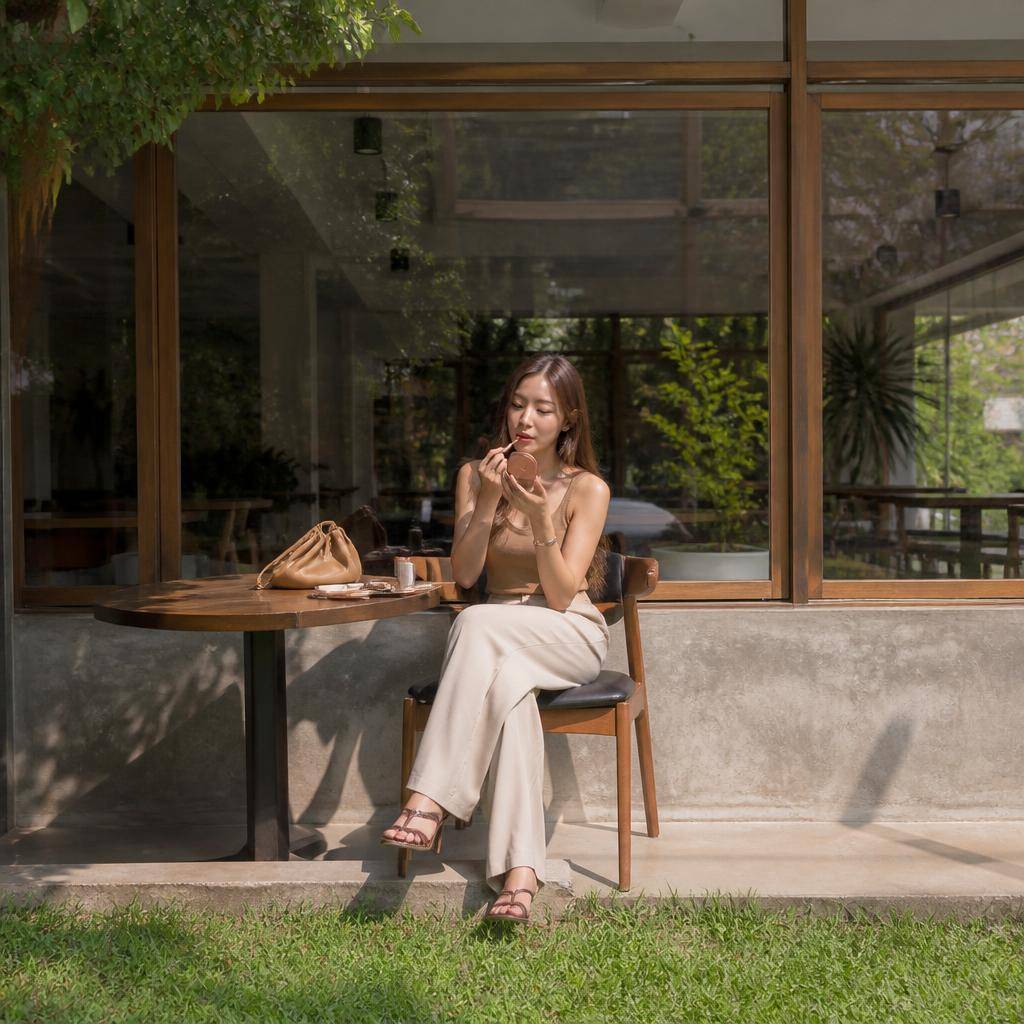 ผสานลุค Makeup No Makeup เข้ากับการ Match Outfit โทนสีเอิร์ธโทนเพื่อสร้างภาพลักษณ์สาวสวยแพง